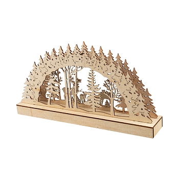 Деревянная фигурка с подсветкой Семейство оленей 30х5х15,7 см