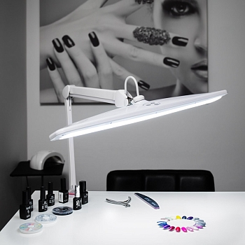 Лампа настольная бестеневая, струбцина, ECO light, 84 SMD LED, сенсорный диммер, белая REXANT