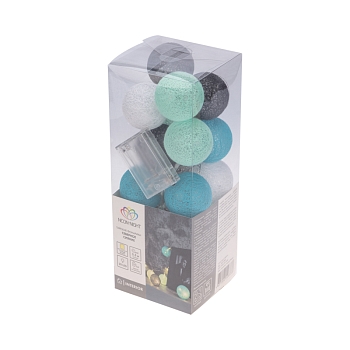 Тайские фонарики Северное сияние 3,5 м, прозрачный ПВХ, 20 LED, теплый белый