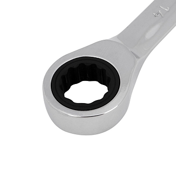 Ключ комбинированный трещоточный 14мм, CrV, зеркальный хром REXANT