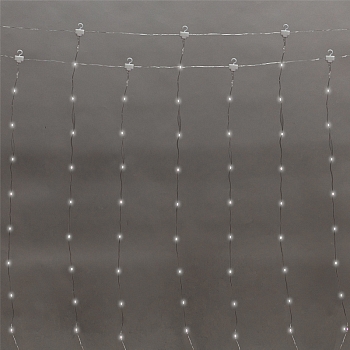 Гирлянда Светодиодный дождь из росы 3х3м, белый, USB + пульт управления, с крючками для крепления NEON-NIGHT