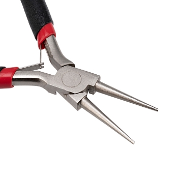 Круглогубцы Мини 120мм никелированные, авторазжим, обливные рукоятки REXANT