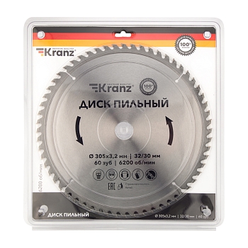 Диск пильный 305 мм х 60 зуб х 32/30 мм KRANZ