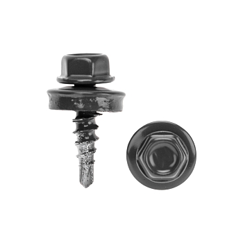 Саморез кровельный 4,8х19мм, окрашенный RAL 7024, короб (250 шт/уп) KRANZ