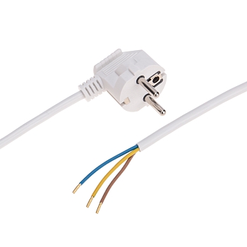 Шнур электрический с вилкой ПВС 3х0,75 мм² 2м белый REXANT