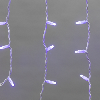 Гирлянда светодиодная Бахрома (Айсикл) 4,0х0,6м 128 LED СИНИЙ белый каучук 2,3мм IP67 постоянное свечение 230В нужен блок 315-001 NEON-NIGHT