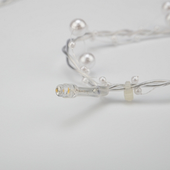 Гирлянда светодиодная Жемчужинки 1,5 м, 10 LED, прозрачный ПВХ, цвет свечения теплый белый, 2 х АА (батарейки не в комплекте) NEON-NIGHT
