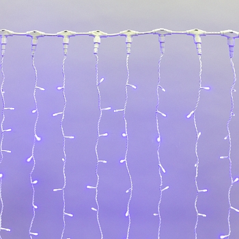 Гирлянда светодиодная Занавес 2х1,5м 360 LED СИНИЙ белый ПВХ IP65 постоянное свечение 230В блок в комплекте NEON-NIGHT