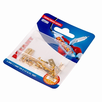 Клемма плоская штекер 6.3 мм, 0.75-1.5 мм², (РП-п 1.5-(6.3) L = 25,5 мм) в упак. 10 шт. REXANT