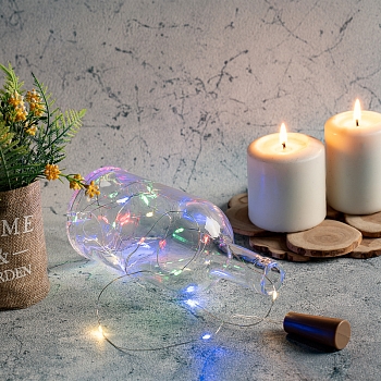 Гирлянда светодиодная Роса с пробкой 2м, 20LED,МУЛЬТИКОЛОР, IP20, 3хLR44 в комплекте NEON-NIGHT