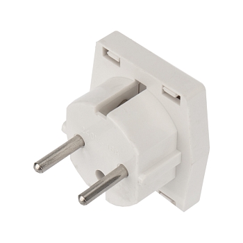 Адаптер сетевой (переходник) с универсальной на Евро вилку F/C2 «Квадрат» 10А б/з белый PROconnect (пакет БОПП 1 шт/уп.)