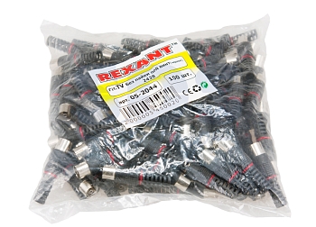 TV-разъем гнездо без пайки черный REXANT