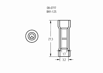 Соединительная гильза изолированная L-27.3 мм нейлон 0.5-1.5 мм² (ГСИ(н) 1.5/ГСИ-н 0,5-1,5) красная REXANT