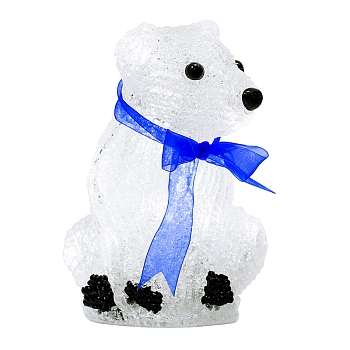 Акриловая светодиодная фигура Белый мишка 20 см, 4,5 В, 3 батарейки AA (не входят в комплект), 20 светодиодов NEON-NIGHT