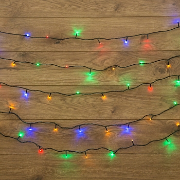Гирлянда Твинкл Лайт 10 м, темно-зеленый ПВХ, 80 LED, цвет мультиколор