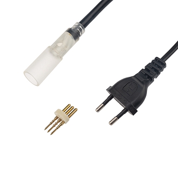 Установочный набор для дюралайта 3W диаметр 13мм (блок питания ПВХ с диодным мостом и вилкой, заглушка, игла, термоусадка) до 100м