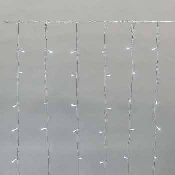Гирлянда Дождь светодиодный 2х1,5м, эффект мерцания, прозрачный провод, IP44, 230В, диоды БЕЛЫЕ, 150LED NEON-NIGHT
