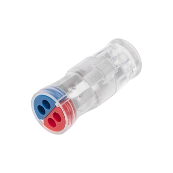 Экспресс-клемма СМК 2273-2x2R проходная разъемная 2 полюса 2х2-проводная 0,5-2,5мм² (50 шт/уп) REXANT