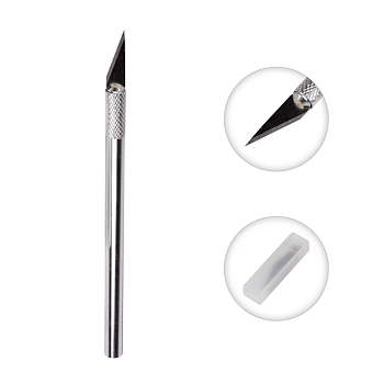 Нож с перовым лезвием 5 запасных лезвий (скальпель) REXANT