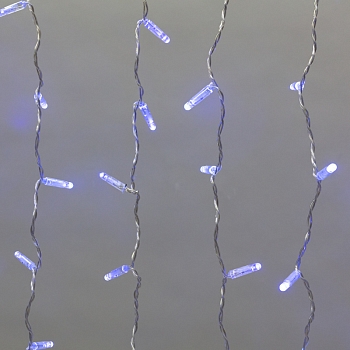 Гирлянда светодиодная Занавес 2x0,8м 160 LED СИНИЙ прозрачный ПВХ IP65 постоянное свечение 230В нужен блок 303-500-1 NEON-NIGHT