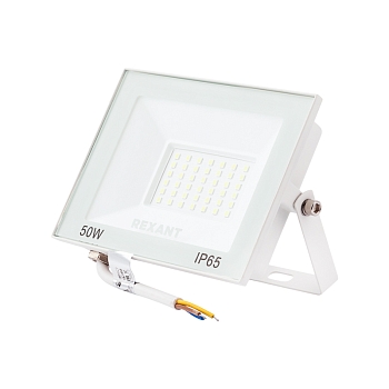 Прожектор светодиодный СДО 50Вт 4000Лм 6500K холодный свет, белый корпус REXANT