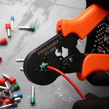 Кримпер HT-866 для обжима штыревых наконечников 0,25-6,0мм² PROconnect