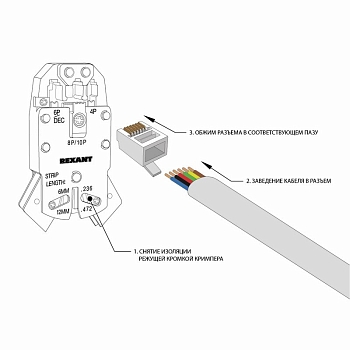 Разъем телефонный UTP, RJ-12 (6P6C), CAT 3 REXANT