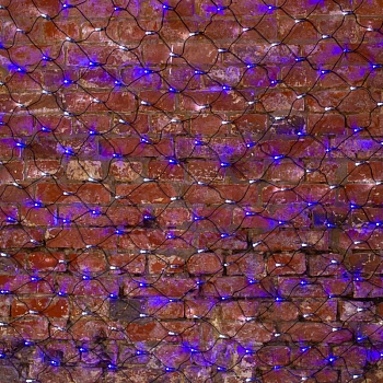 Гирлянда светодиодная Сеть 2х1,5м 288 LED БЕЛЫЙ/СИНИЙ черный ПВХ IP65 свечение с динамикой 230В контроллер в комплекте NEON-NIGHT