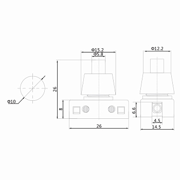 Выключатель-кнопка 250V 2А (2с) ON-OFF белый (PBS-17A) (для настольной лампы) REXANT