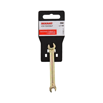 Ключ рожковый 6х7мм, желтый цинк REXANT