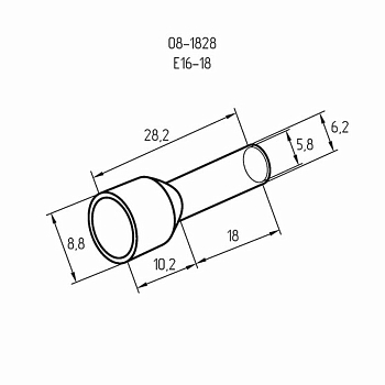 Наконечник штыревой втулочный изолированный F-18 мм 16 мм² (НШВи 16-18) слоновая кость REXANT