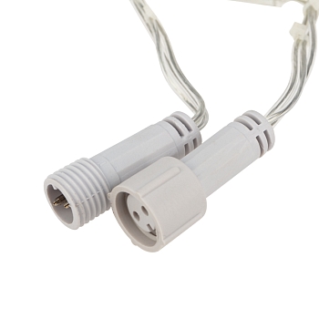 Гирлянда светодиодная Нить 10м 100 LED ТЕПЛЫЙ БЕЛЫЙ прозрачный ПВХ IP65 эффект мерцания 24В соединяется NEON-NIGHT нужен транс-ор 531-100/531-311/531-312