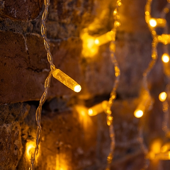 Гирлянда светодиодная Занавес 2х1,5м 300 LED ЖЕЛТЫЙ прозрачный ПВХ IP65 постоянное свечение 230В блок в комплекте NEON-NIGHT