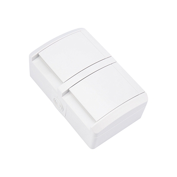 Блок горизонтальный 2 розетки INDUSTRIAL IP54 с/з, о/у, белый KRANZ