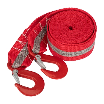 Трос буксировочный со светоотражающей лентой, 5т, 4м, с двумя крюками, в чехле REXANT