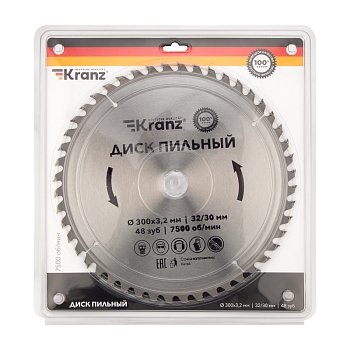 Диск пильный 300 мм х 48 зуб х 32/30 мм KRANZ