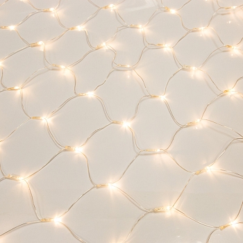 Гирлянда Сеть 1,5х1,5м, прозрачный ПВХ, 150 LED ТЕПЛЫЙ БЕЛЫЙ
