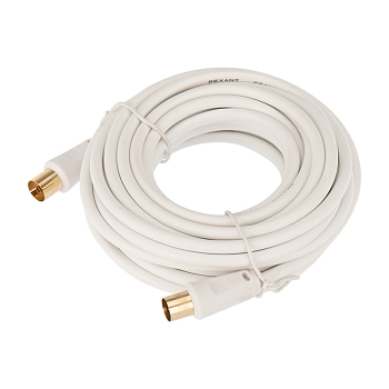 Шнур ТВ гнездо - ТВ штекер, 7м, белый REXANT