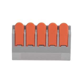 Универсальная клемма СМК 222-615/221-615, 5-проводная серая 0,5-4/6 мм² (15 шт/уп) REXANT