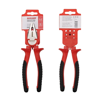 Плоскогубцы комбинированные 200мм никелированные, двухкомпонентные рукоятки REXANT