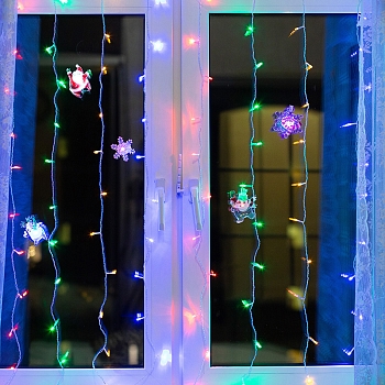 Снеговик на снежинке RGB на присоске