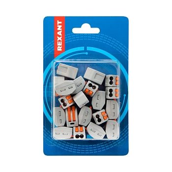 Универсальная компактная клемма СМК 221-412, 2-проводная до 4,0 мм² (20 шт./уп.) REXANT