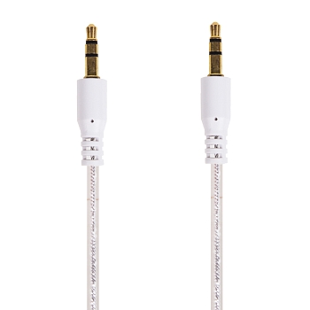 Аудиокабель AUX 3,5мм, 1м, белый, гелевый REXANT