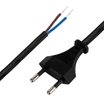 Шнур сетевой 2х0,75 мм² 1,8м черный REXANT