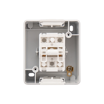 Выключатель двухклавишный INDUSTRIAL IP54 о/у, белый KRANZ