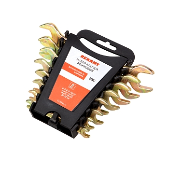 Набор ключей рожковых (6х7-20х22мм), 8 шт, желтый цинк REXANT