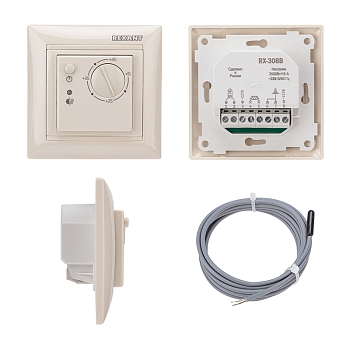 Терморегулятор механический RX-308B, совместим с Legrand серии Valena, бежевый REXANT