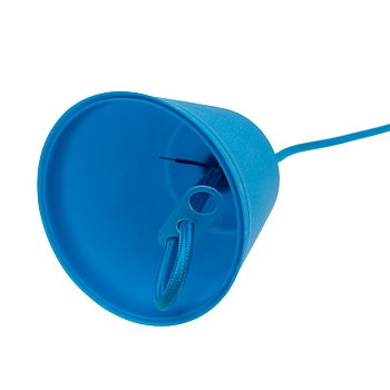 Патрон E27 силиконовый со шнуром 1м синий REXANT