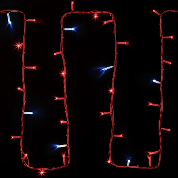Гирлянда светодиодная Нить 20м 200 LED КРАСНЫЙ белый каучук IP67 эффект мерцания 230В соединяется нужен блок 315-001 NEON-NIGHT