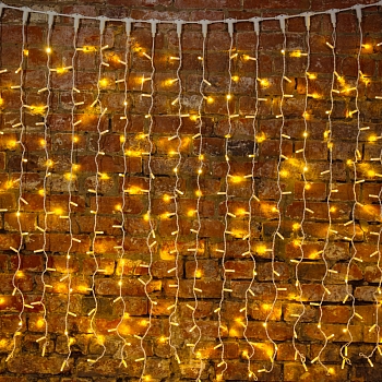 Гирлянда светодиодная Занавес 2х3м 600 LED ТЕПЛЫЙ БЕЛЫЙ белый ПВХ IP65 эффект мерцания 230В нужен блок 303-500-1